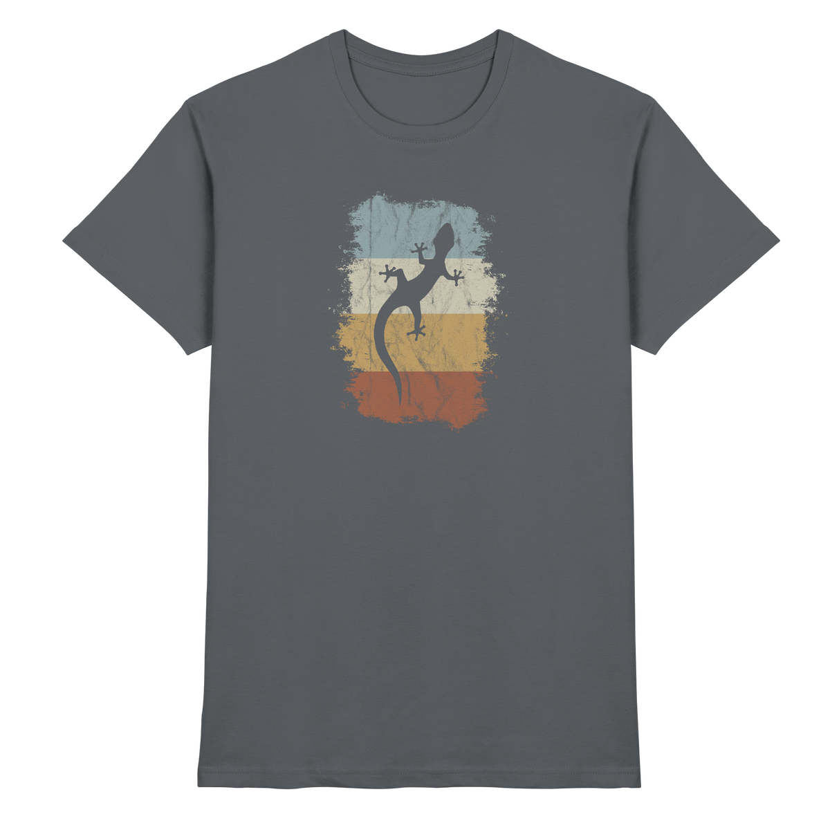 Retro Gecko Salamander Silhouette - Premium Shirt