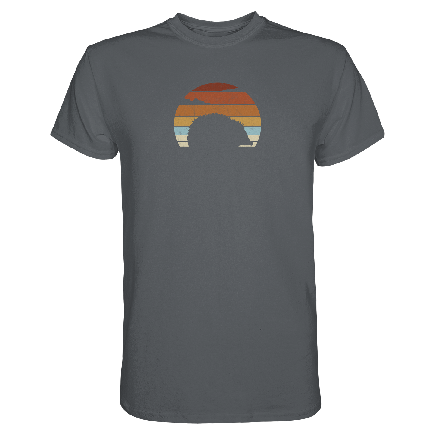 Retro Igel Silhouette im Sonnenuntergang - Premium Shirt
