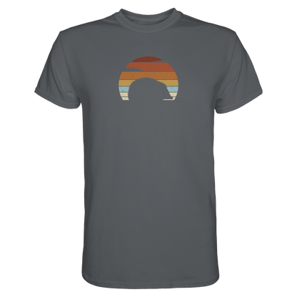 Retro Igel Silhouette im Sonnenuntergang - Premium Shirt