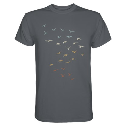 Retro Vogel Schwarm - Premium Shirt