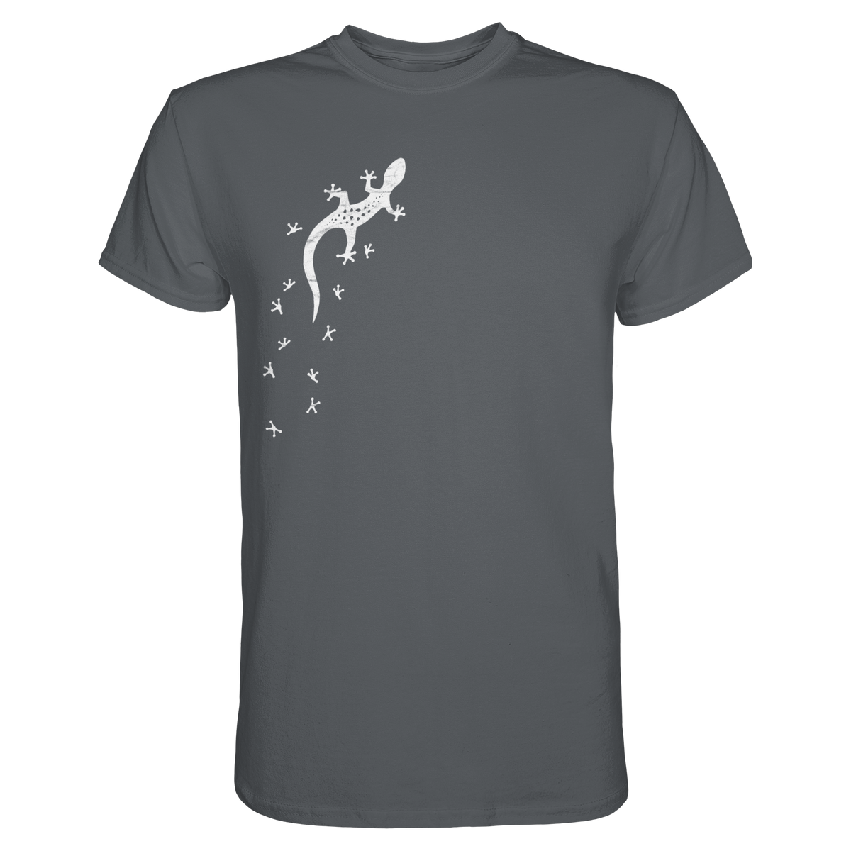 Gecko Eidechse Silhouette hell - Premium Shirt