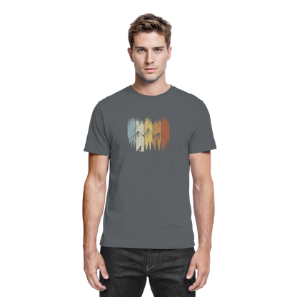 Retro Wald, Berge und Wolf  - Premium Shirt