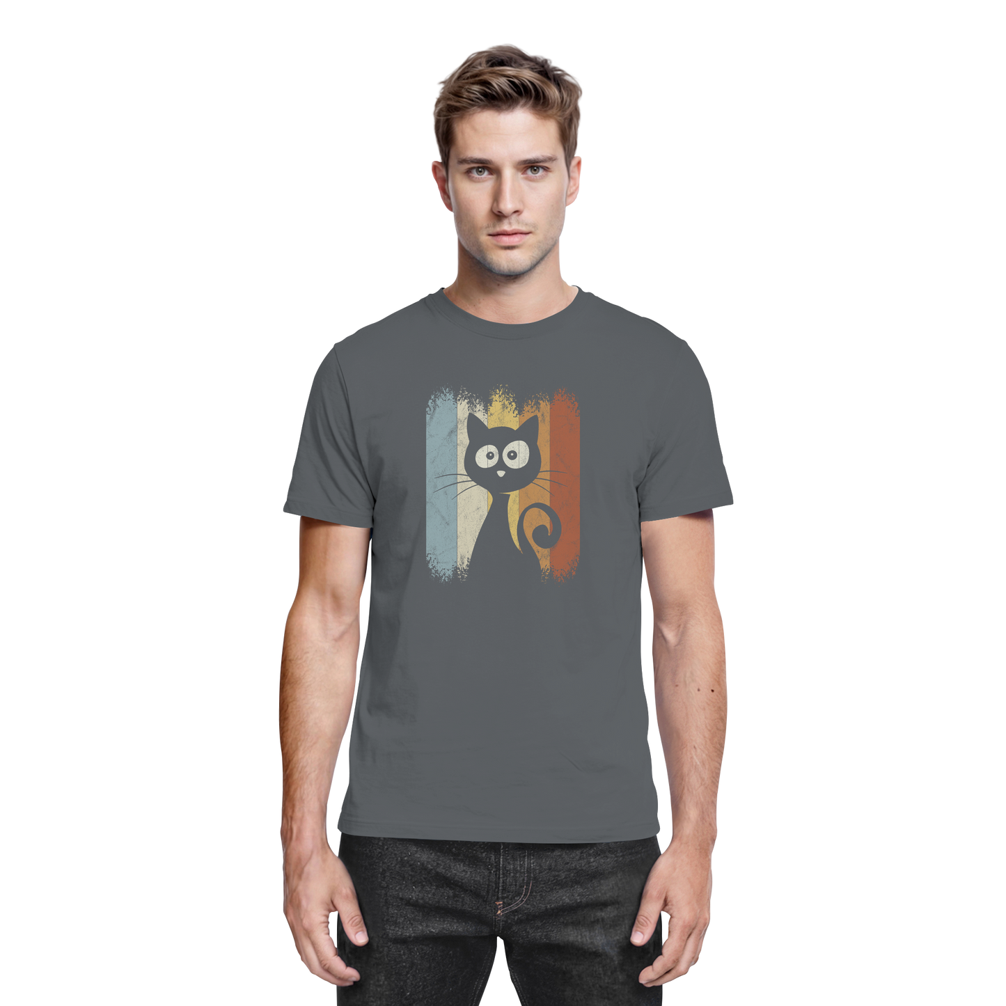 Retro Katze Silhouette - Premium Shirt