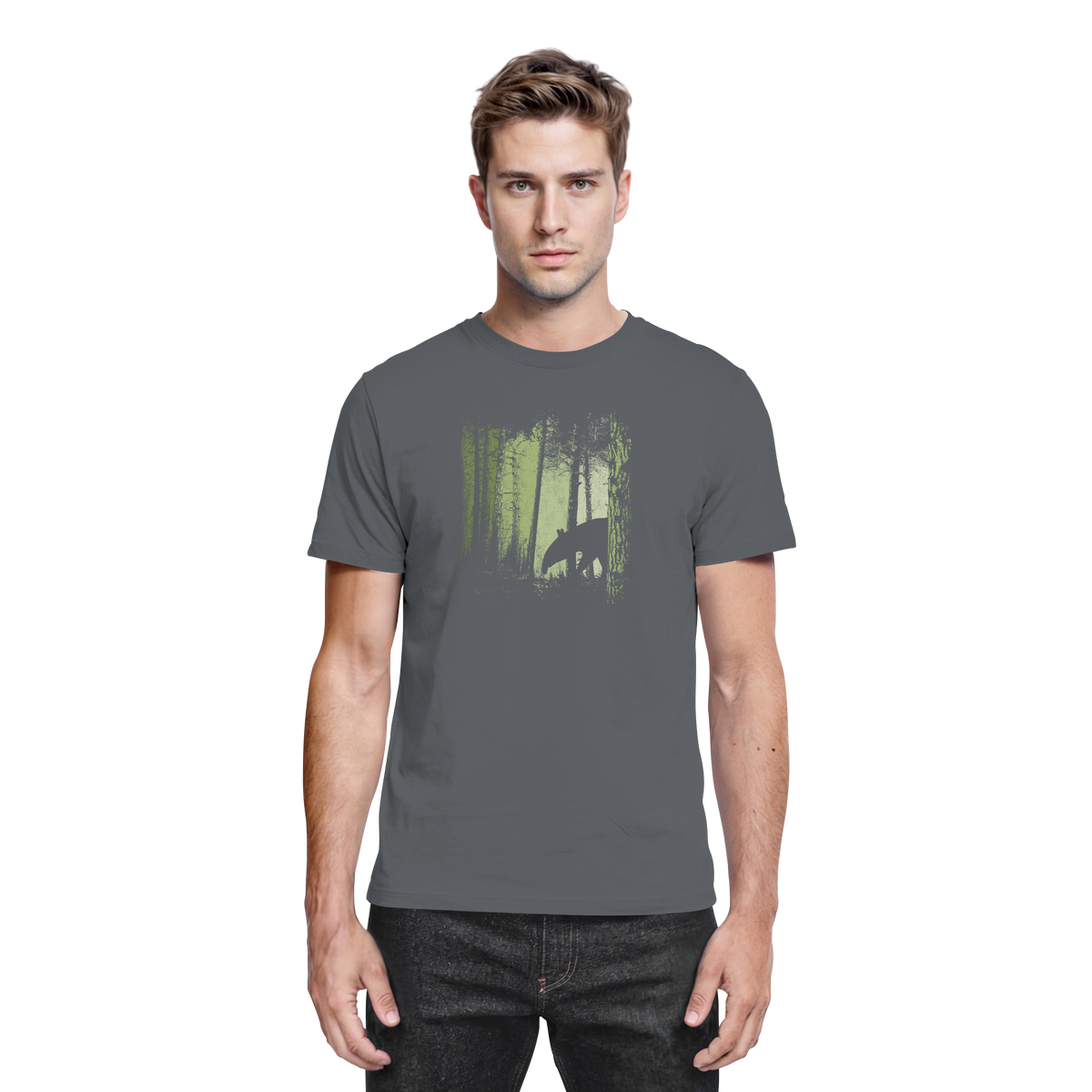 Lässiger Tapir im Zwielicht Wald - Premium Shirt