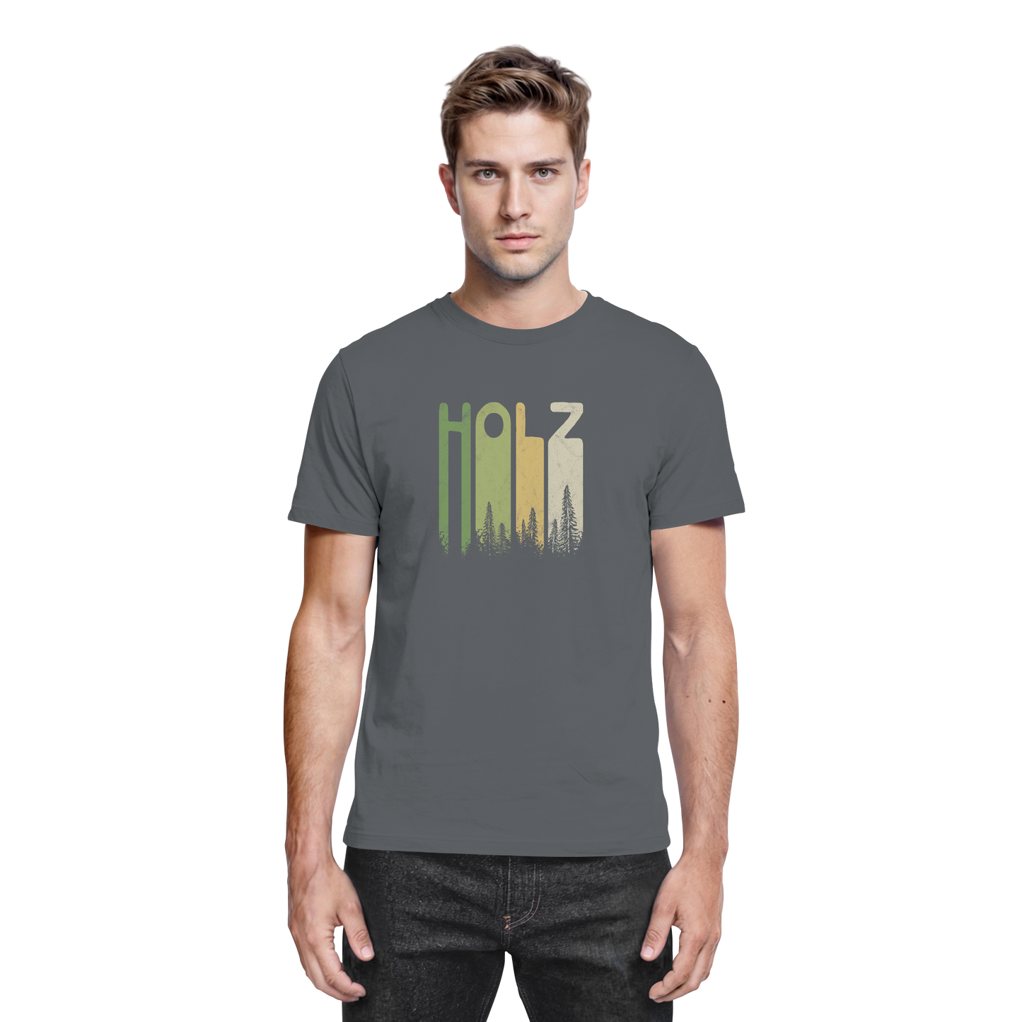 Holz Retro Wald Schriftzug - Premium Shirt