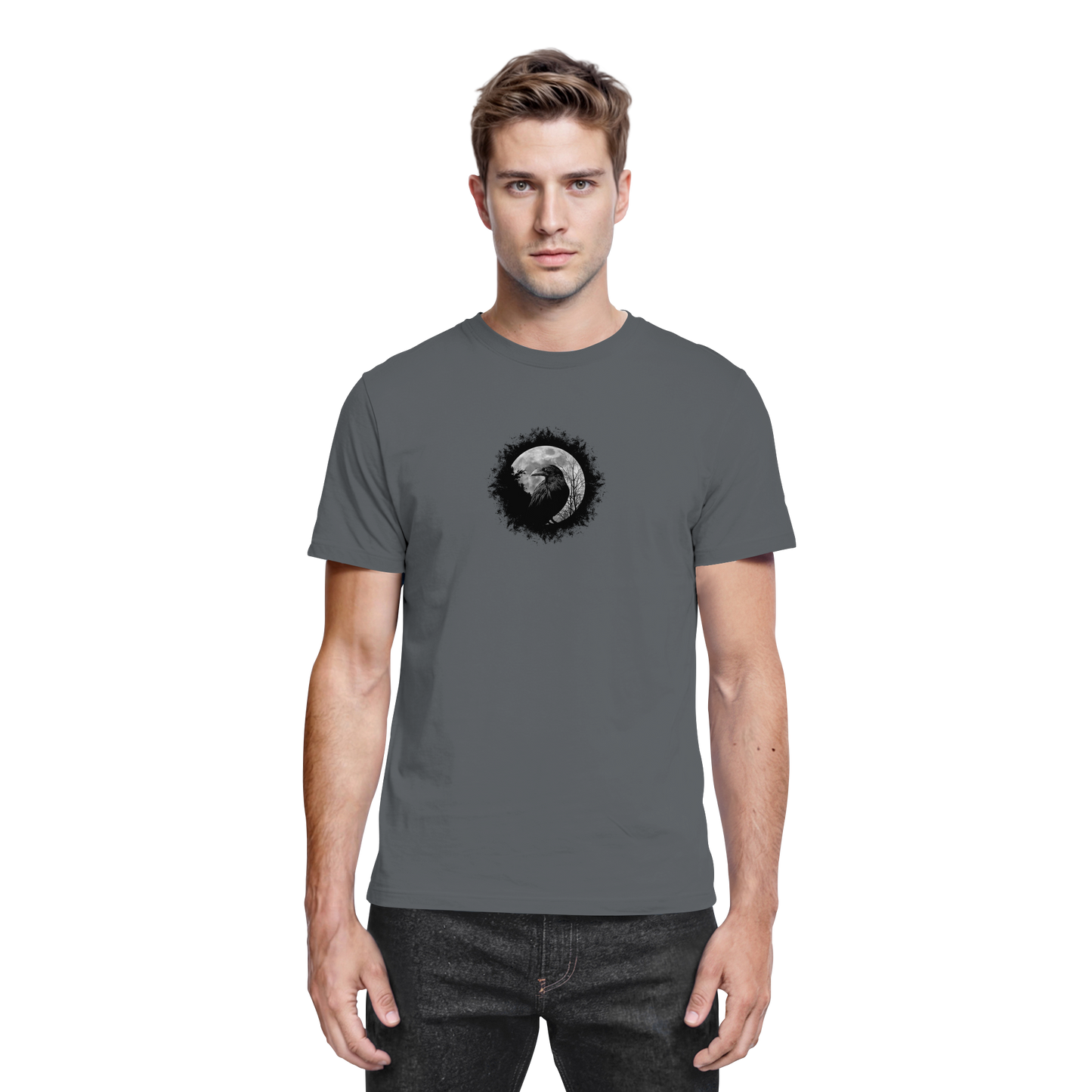 Schwarzer Rabe bei Vollmond  - Premium Shirt