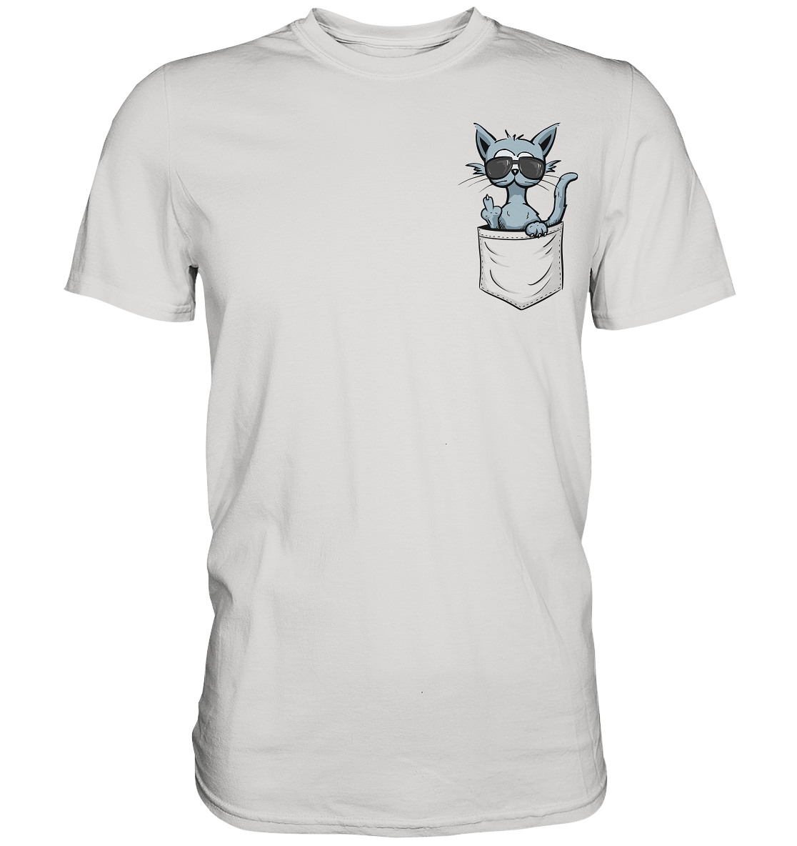 "Fuck Off" Mittelfinger Katze in der Tasche - Premium Shirt