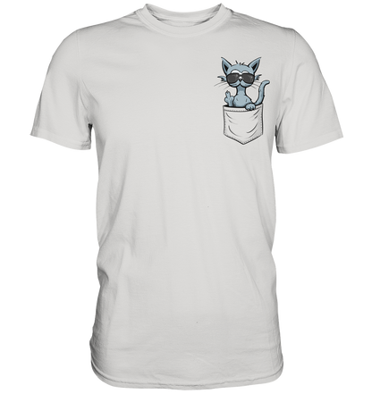 "Fuck Off" Mittelfinger Katze in der Tasche - Premium Shirt