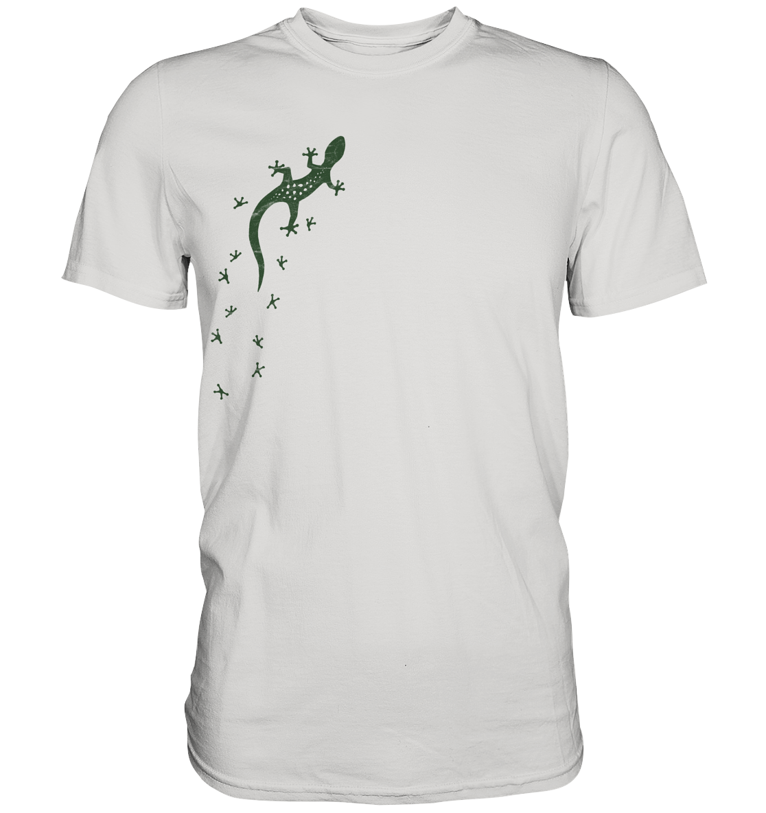 Gecko Eidechse Silhouette dunkel - Premium Shirt
