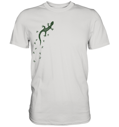 Gecko Eidechse Silhouette dunkel - Premium Shirt