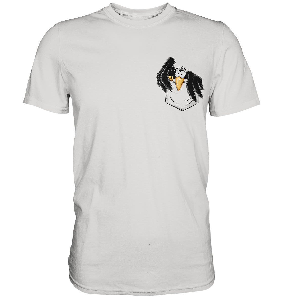 Kleiner Rabe | schwarze Krähe In Tasche - Premium Shirt