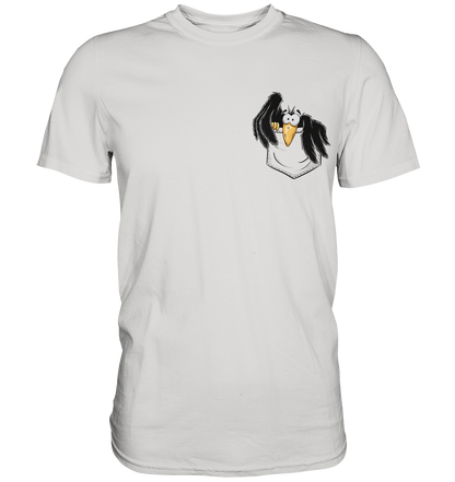 Kleiner Rabe | schwarze Krähe In Tasche - Premium Shirt