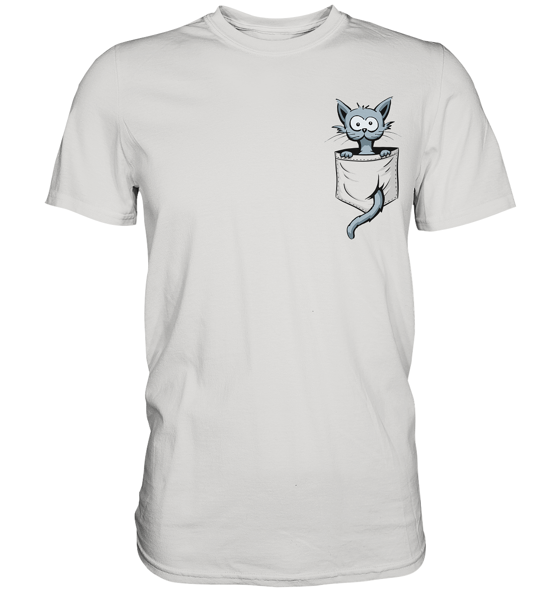 Verrückte Katze in Deiner Brust-Tasche - Premium Shirt