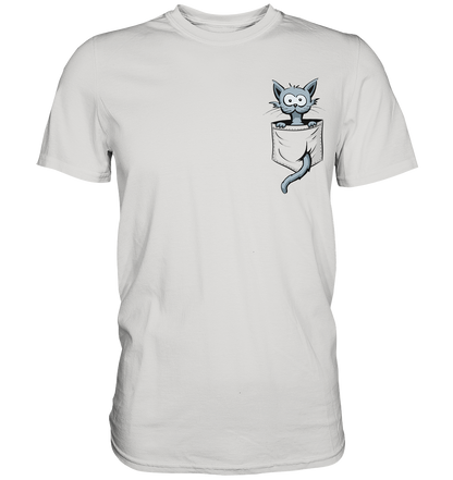 Verrückte Katze in Deiner Brust-Tasche - Premium Shirt