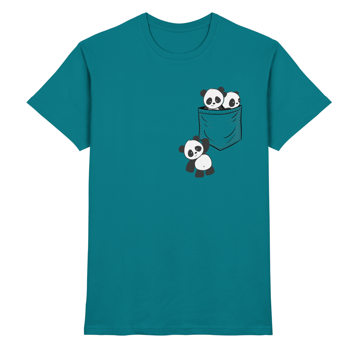 Kawaii Pandas in der Tasche - Premium Shirt