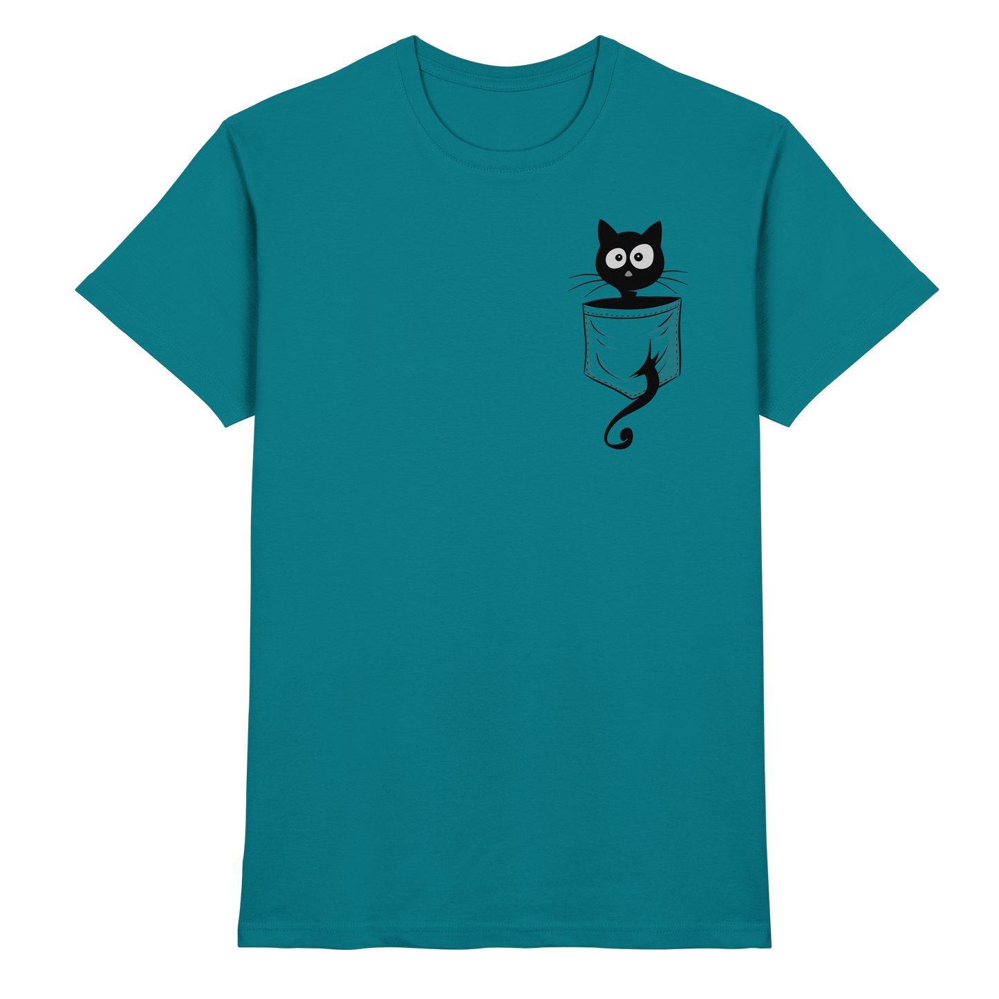 Schwarze Katze in der Tasche - Premium Shirt