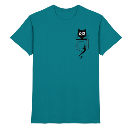 Schwarze Katze in der Tasche - Premium Shirt