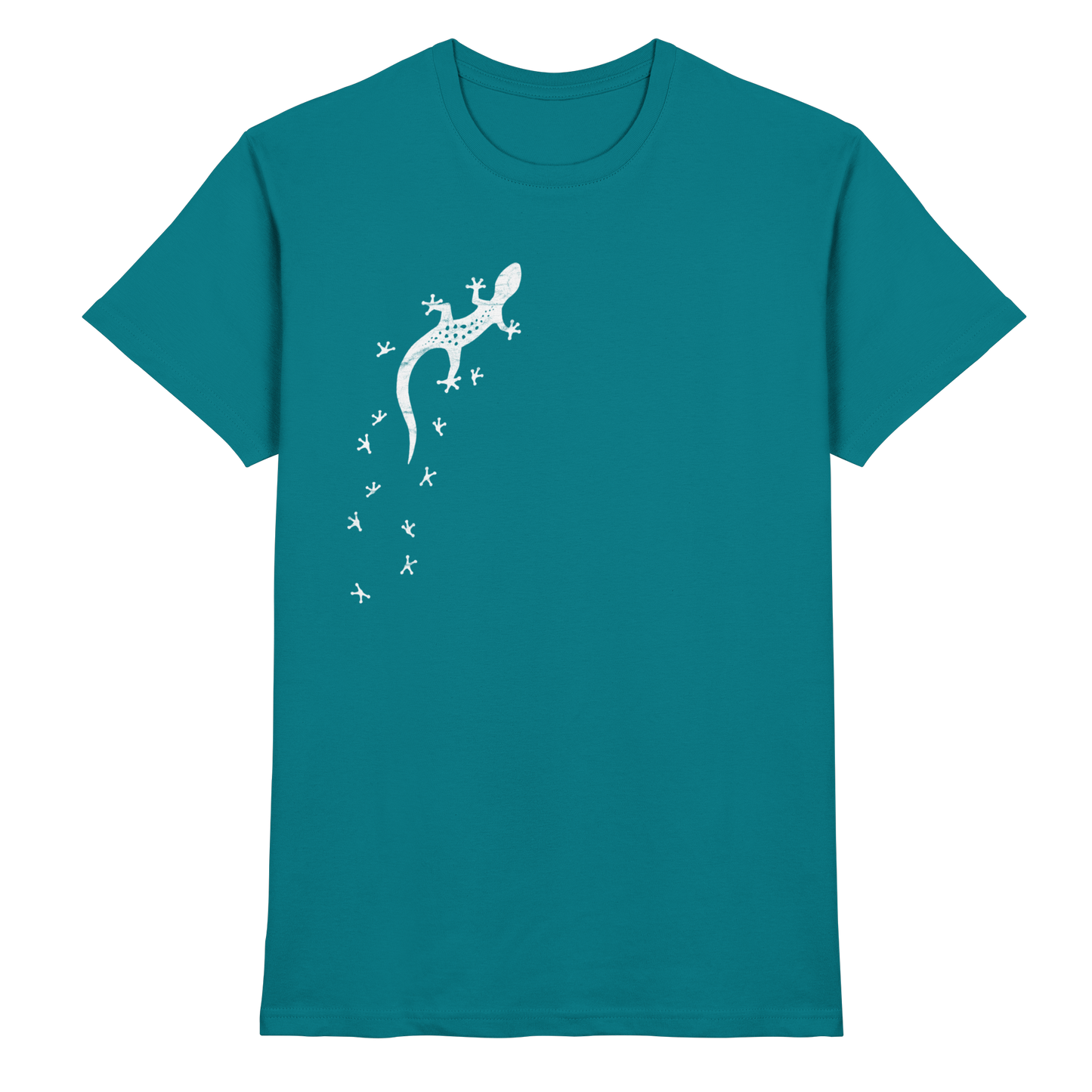 Gecko Eidechse Silhouette hell - Premium Shirt