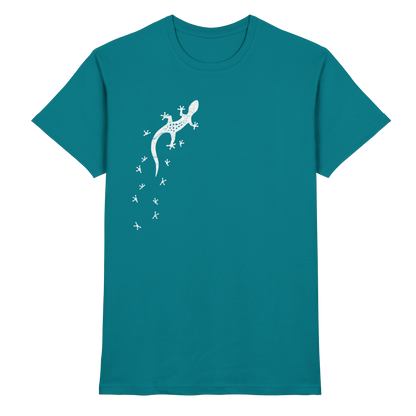 Gecko Eidechse Silhouette hell - Premium Shirt