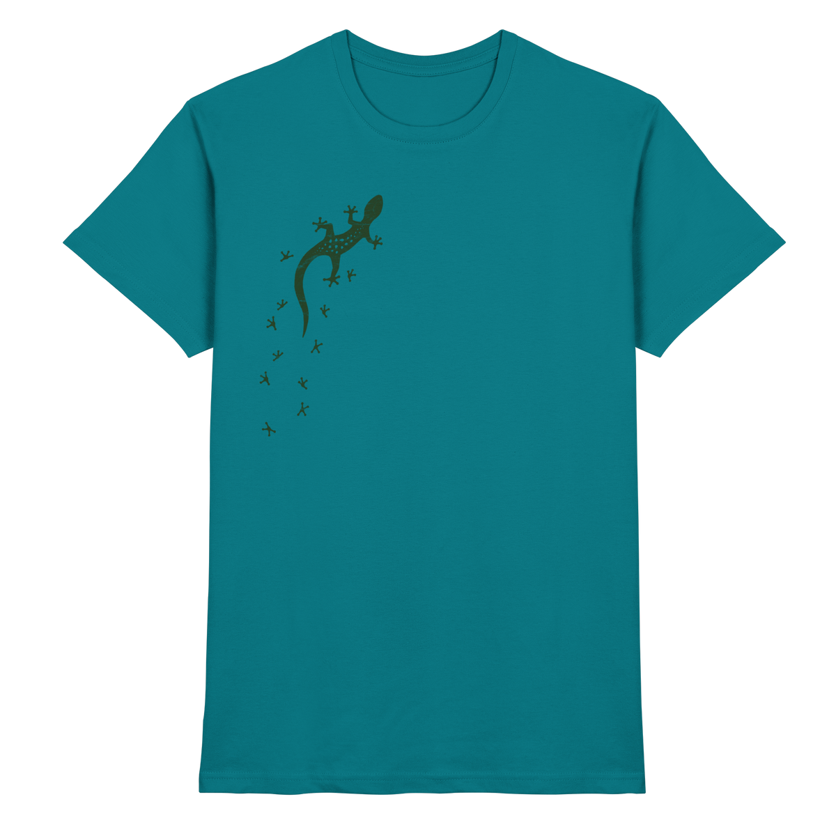 Gecko Eidechse Silhouette dunkel - Premium Shirt
