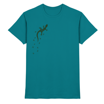 Gecko Eidechse Silhouette dunkel - Premium Shirt