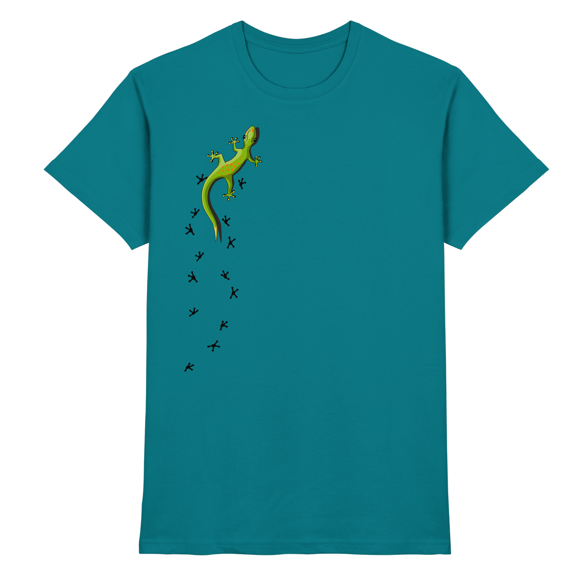 Kletternder Gecko mit Spuren - Premium Shirt