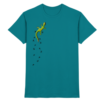 Kletternder Gecko mit Spuren - Premium Shirt