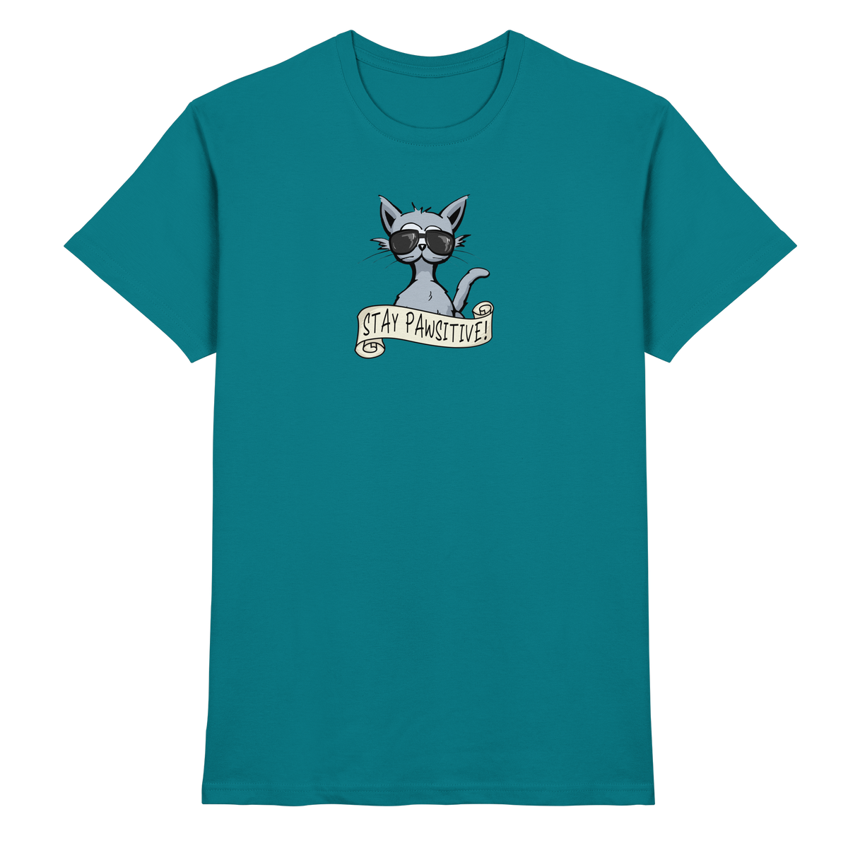 Stay Pawsitive Bleib lässig Hipster Katze - Premium Shirt