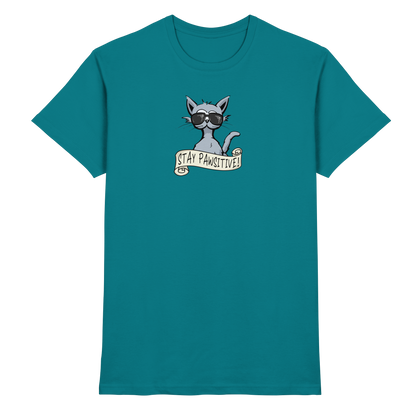Stay Pawsitive Bleib lässig Hipster Katze - Premium Shirt