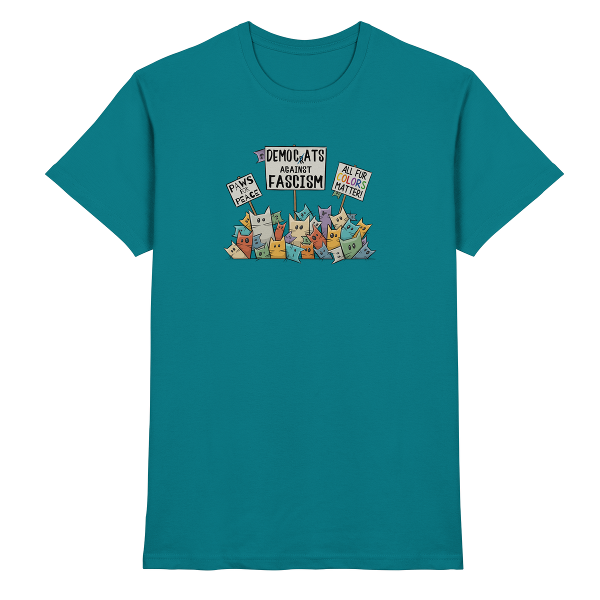 Demo-Katzen gegen Faschismus und für Vielfalt - Premium Shirt