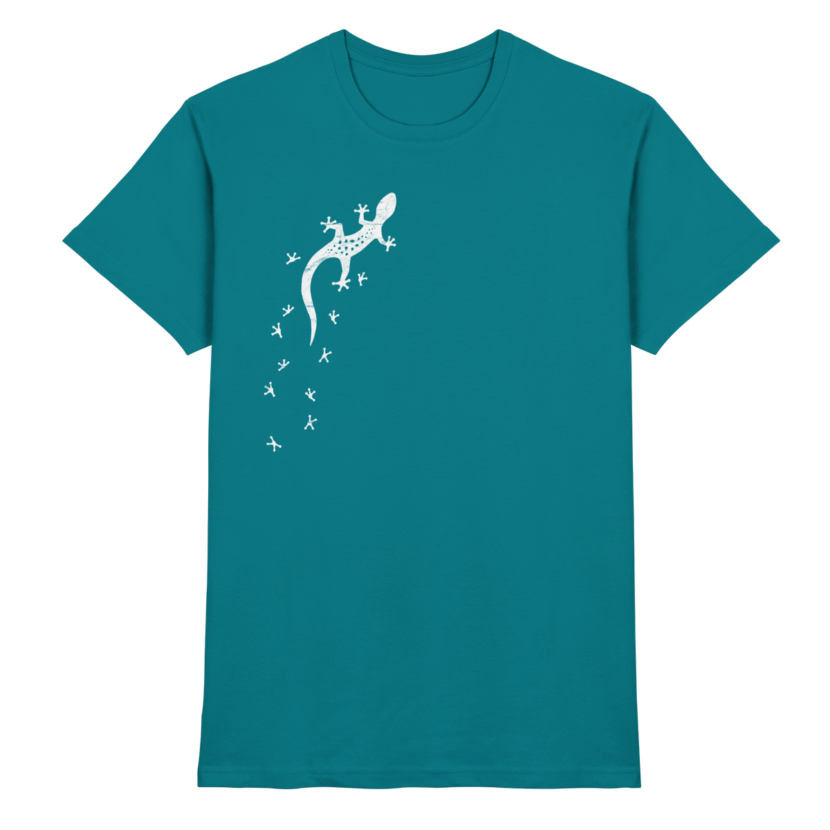Gecko Eidechse Silhouette hell - Premium Shirt