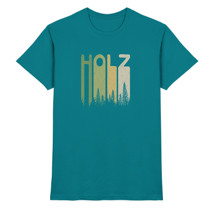 Holz Retro Wald Schriftzug - Premium Shirt