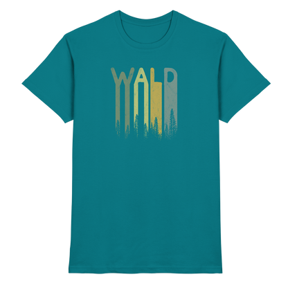 Wald Retro Forst Schriftzug - Premium Shirt