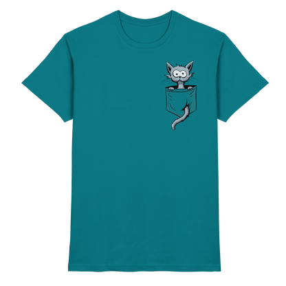 Verrückte Katze in Deiner Brust-Tasche - Premium Shirt