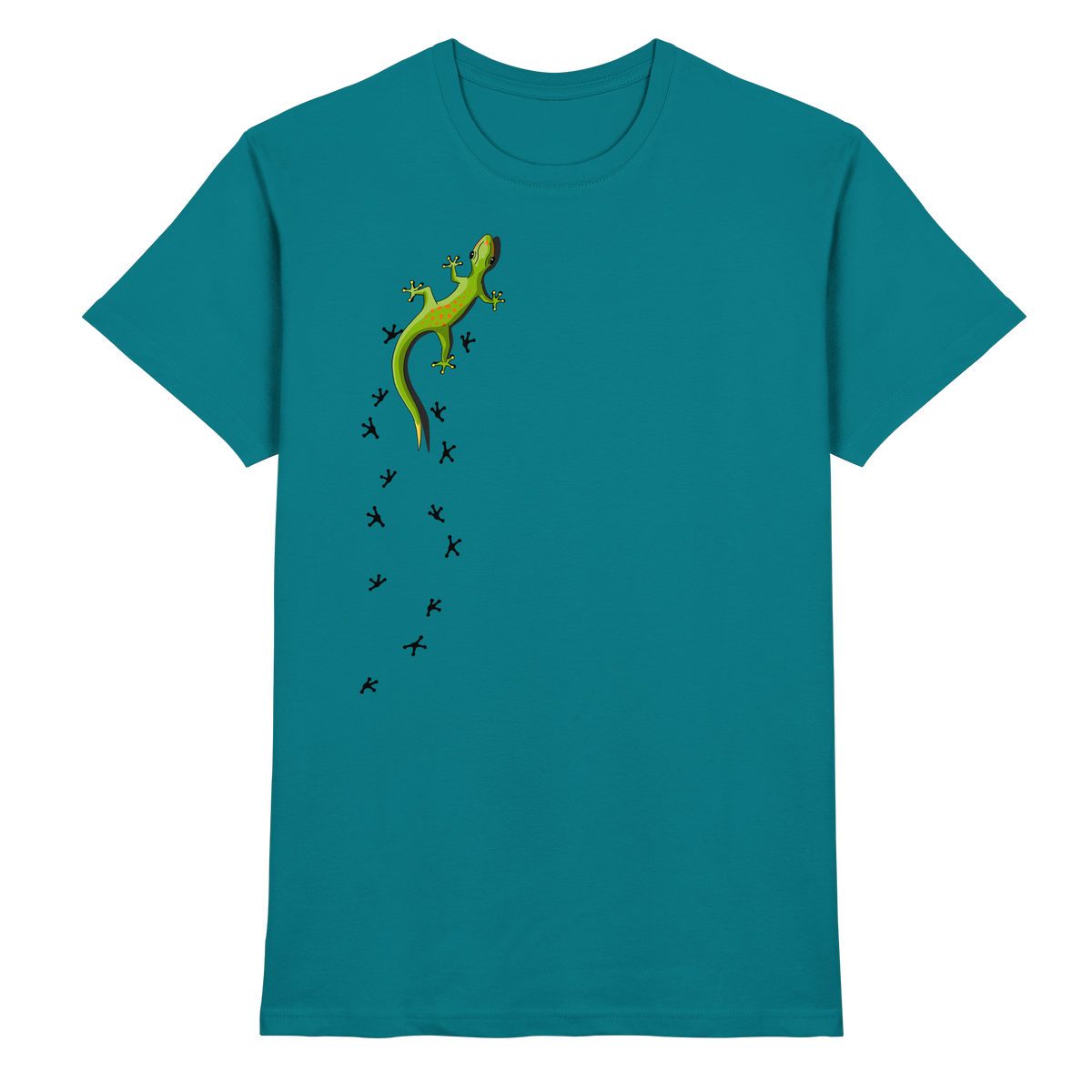 Kletternder Gecko mit Spuren - Premium Shirt