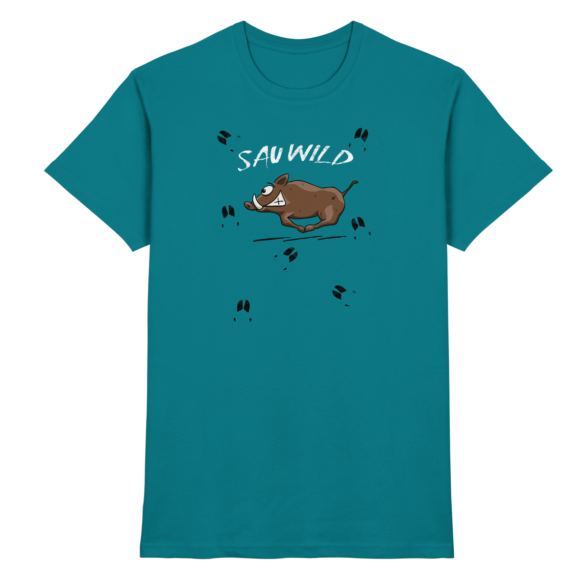 Sauwild wilde Sau | Wildschwein Keiler - Premium Shirt