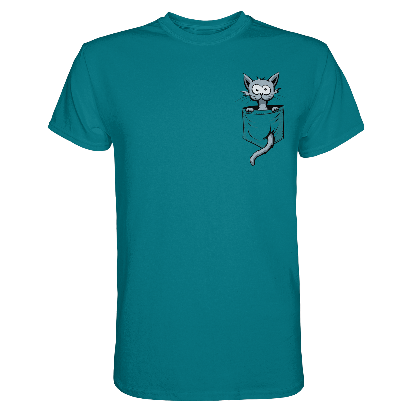 Verrückte Katze in Deiner Brust-Tasche - Premium Shirt