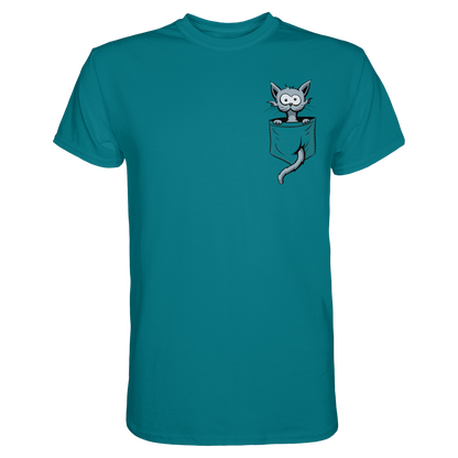 Verrückte Katze in Deiner Brust-Tasche - Premium Shirt