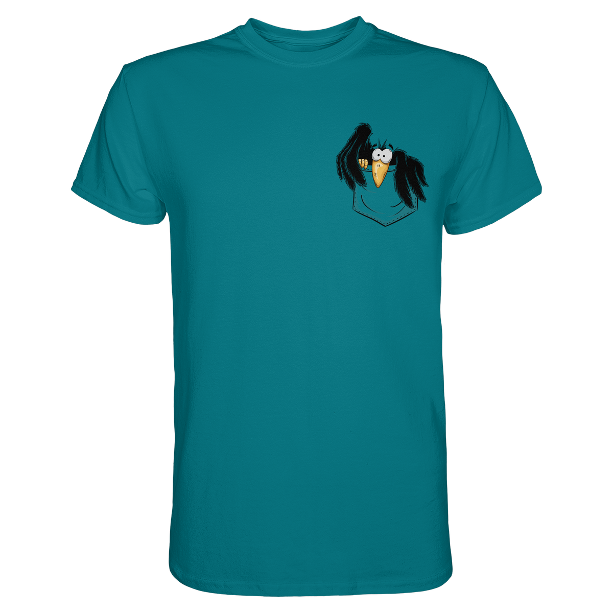 Kleiner Rabe | schwarze Krähe In Tasche - Premium Shirt