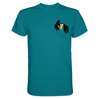 Kleiner Rabe | schwarze Krähe In Tasche - Premium Shirt