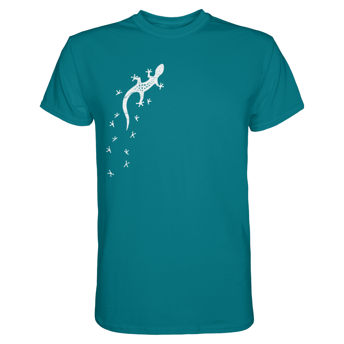 Gecko Eidechse Silhouette hell - Premium Shirt