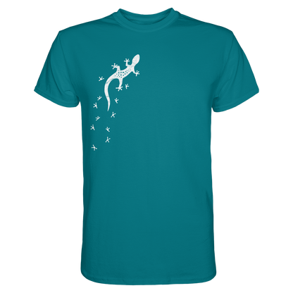 Gecko Eidechse Silhouette hell - Premium Shirt