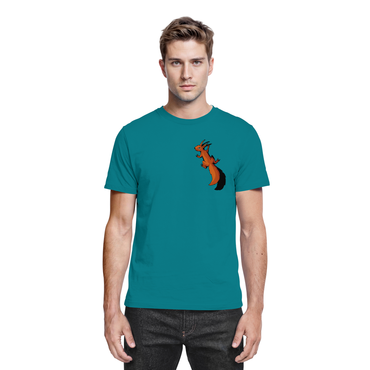 Süßes Eichhörnchen klettert - Premium Shirt