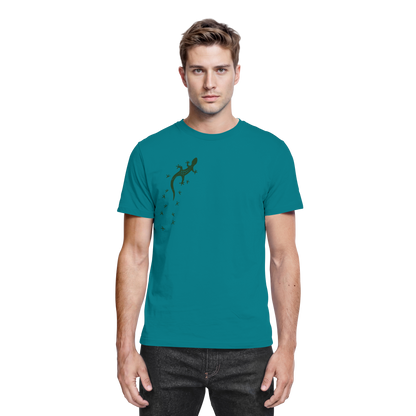 Gecko Eidechse Silhouette dunkel - Premium Shirt