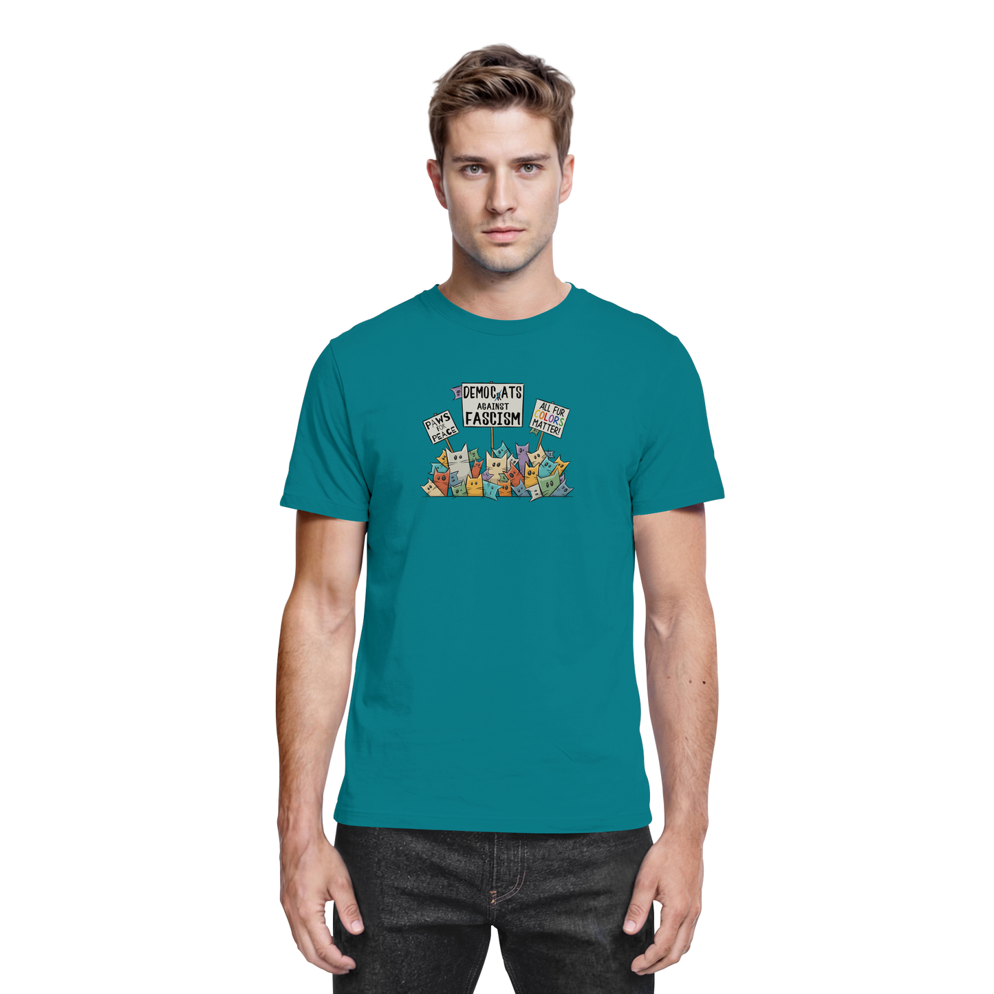 Demo-Katzen gegen Faschismus und für Vielfalt - Premium Shirt