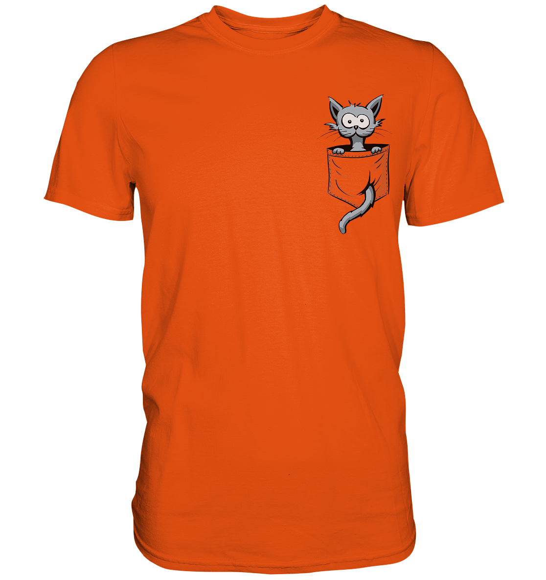 Verrückte Katze in Deiner Brust-Tasche - Premium Shirt