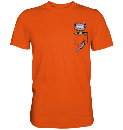Verrückte Katze in Deiner Brust-Tasche - Premium Shirt