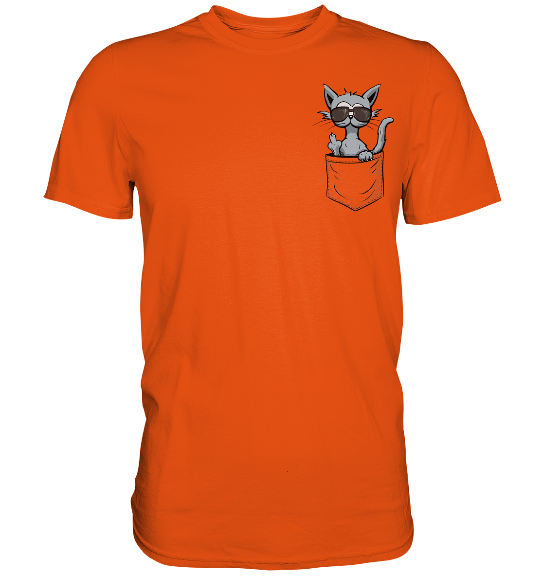 "Fuck Off" Mittelfinger Katze in der Tasche - Premium Shirt