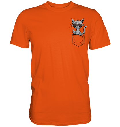 "Fuck Off" Mittelfinger Katze in der Tasche - Premium Shirt