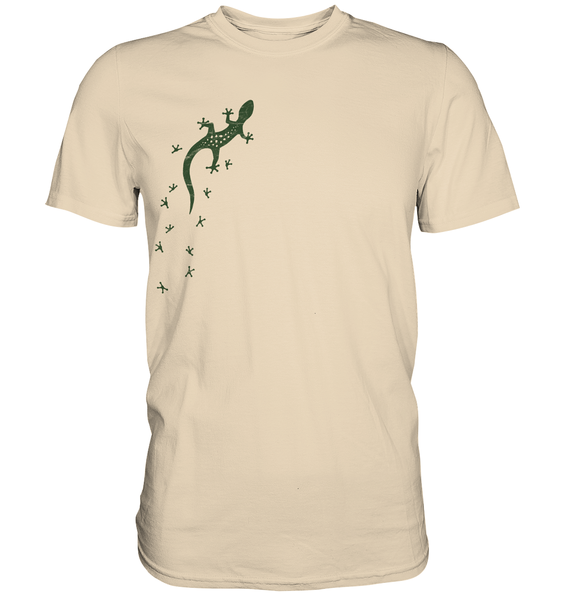 Gecko Eidechse Silhouette dunkel - Premium Shirt